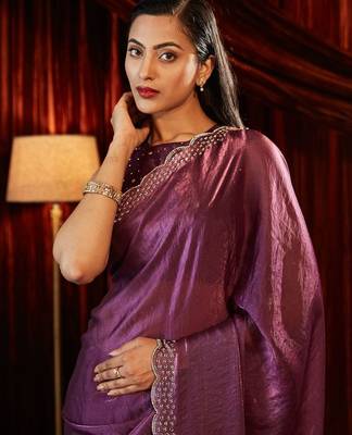 embellished sequinned saree with blouse  6