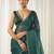 checked beads and stones art silk heavy work saree with blouse 
