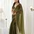 woven design embroidered art silk designer saree with blouse 