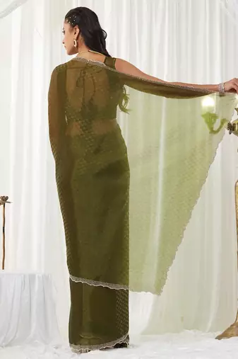 woven design embroidered art silk designer saree with blouse 