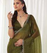 woven design embroidered art silk designer saree with blouse 