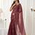 checked beads and stones art silk heavy work saree with blouse 