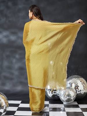 woven design embroidered art silk designer saree with blouse  4
