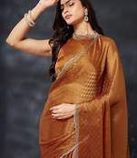 woven design beads and stones art silk designer saree with blouse 