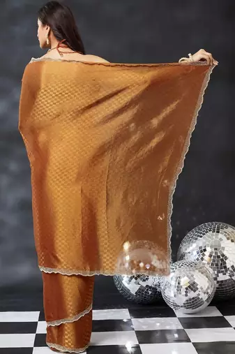 woven design beads and stones art silk designer saree with blouse 