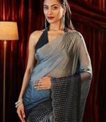 ombre embroidered saree with blouse 