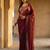embroidered satin heavy work saree with blouse 