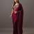 embroidered satin heavy work saree with blouse 