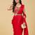 embroidered satin designer saree with blouse 