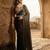 Black embellished embroidered satin designer saree with blouse 