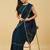 Teal ombre gotta patti satin saree with blouse 