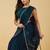 Teal ombre gotta patti satin saree with blouse 