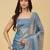 Blue beads and stones silk blend saree with blouse 