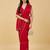 Red embellished zari satin heavy work saree with blouse 