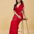 Red embellished zari satin heavy work saree with blouse 