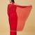 Red floral beads and stones satin designer saree with blouse 