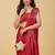 Red embellished embroidered satin saree with blouse 