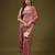 Rose embellished embroidered silk blend heavy work saree with blouse 