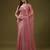 Rose embellished embroidered silk blend heavy work saree with blouse 