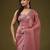 Rose embellished embroidered silk blend heavy work saree with blouse 