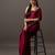 Maroon embellished sequinned satin heavy work saree with blouse 