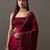 Maroon embellished sequinned satin heavy work saree with blouse 
