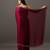 Maroon embellished sequinned satin heavy work saree with blouse 