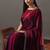 Maroon embellished beads and stones satin heavy work saree with blouse 