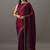 Maroon embellished beads and stones satin heavy work saree with blouse 