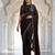 Black embellished sequinned satin heavy work saree with blouse 