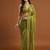 women olive green embellished silk blend sarees with blouse 