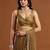 women olive green embellished silk blend sarees with blouse 