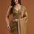 women olive green embellished silk blend sarees with blouse 