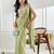 Olive embellished beads and stones saree with blouse 