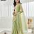 Olive embellished beads and stones saree with blouse 