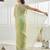 Olive embellished beads and stones saree with blouse 