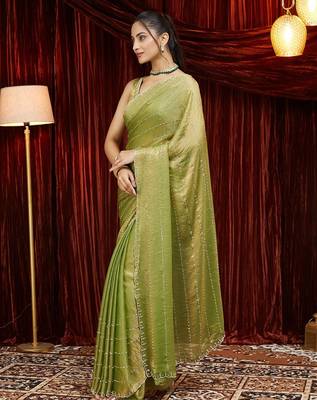 embellished beads and stones saree with blouse  4
