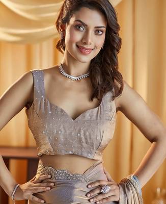 Beads and Stones Saree with blouse  7