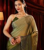 Ombre Beads and Stones Saree with blouse