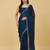embellished sequinned satin heavy work saree with blouse with blouse 