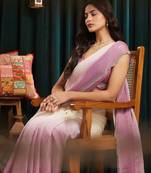 Colourblocked Beads and Stones Silk Blend Saree with blouse