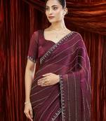 Embellished Beads and Stones Saree with blouse 