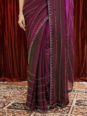 Embellished Beads and Stones Saree with blouse  6