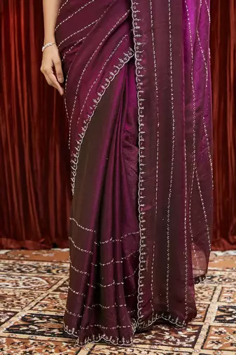Embellished Beads and Stones Saree with blouse 