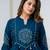 Cotton anarkali printed kurti-pant-dupatta set