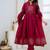 Cotton anarkali printed kurti-pant-dupatta set