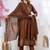 Cotton anarkali printed kurti-pant-dupatta set