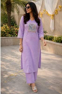 Cotton cambric straight kurti-pant set 3
