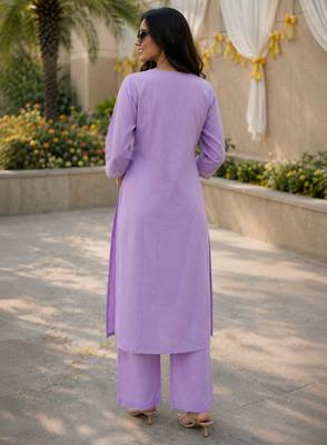 Cotton cambric straight kurti-pant set 4