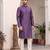    Men's Purple Kurta with Diamond Motif Print